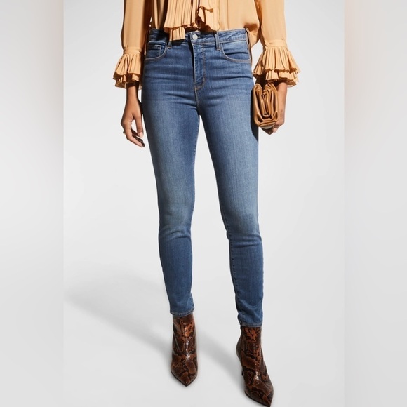L’AGENCE Margot Skinny High Rise Seafoam Blue Jeans Size 28 - Picture 1 of 11